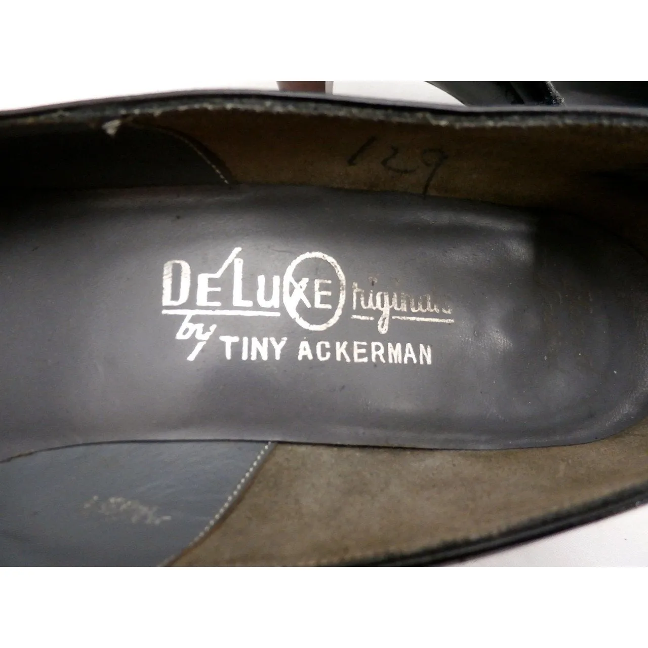 Vintage Shoes  Stiletto Heel Pump Tiny Ackerman Black Leather 1950S Womens  7.5