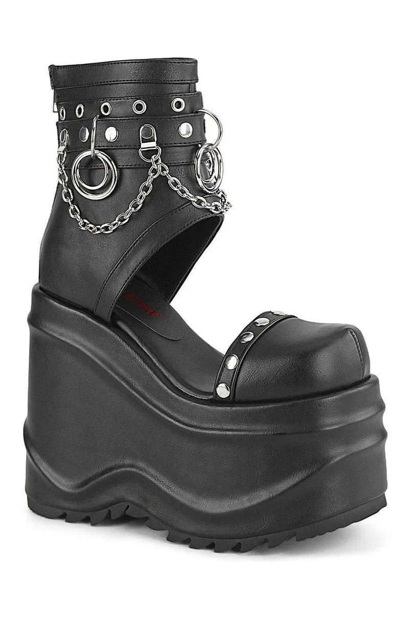 WAVE-22 Ankle Boot | Black Faux Leather