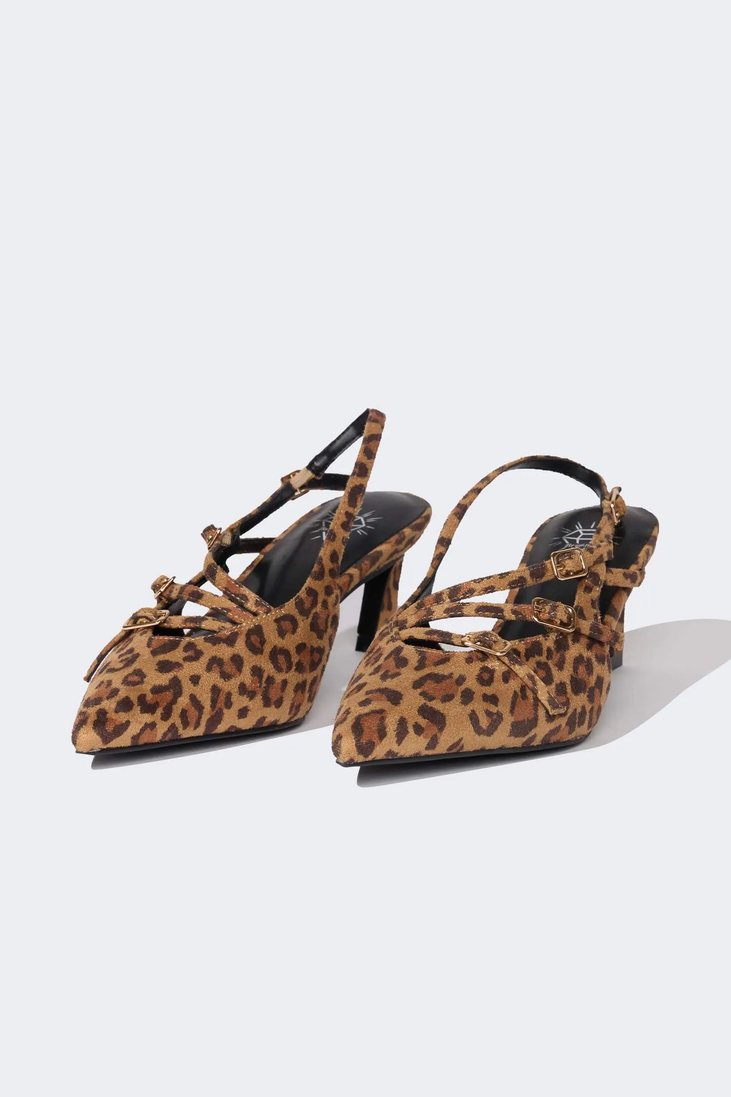 Woman Faux Leather Heeled Sandals