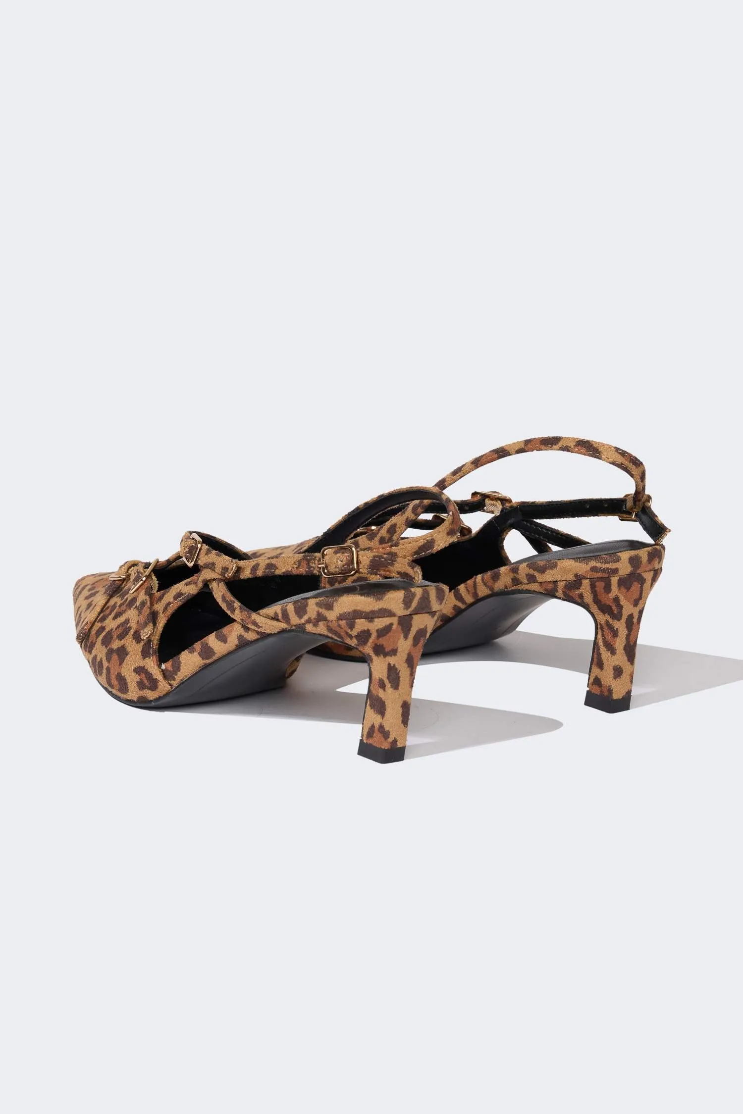 Woman Faux Leather Heeled Sandals