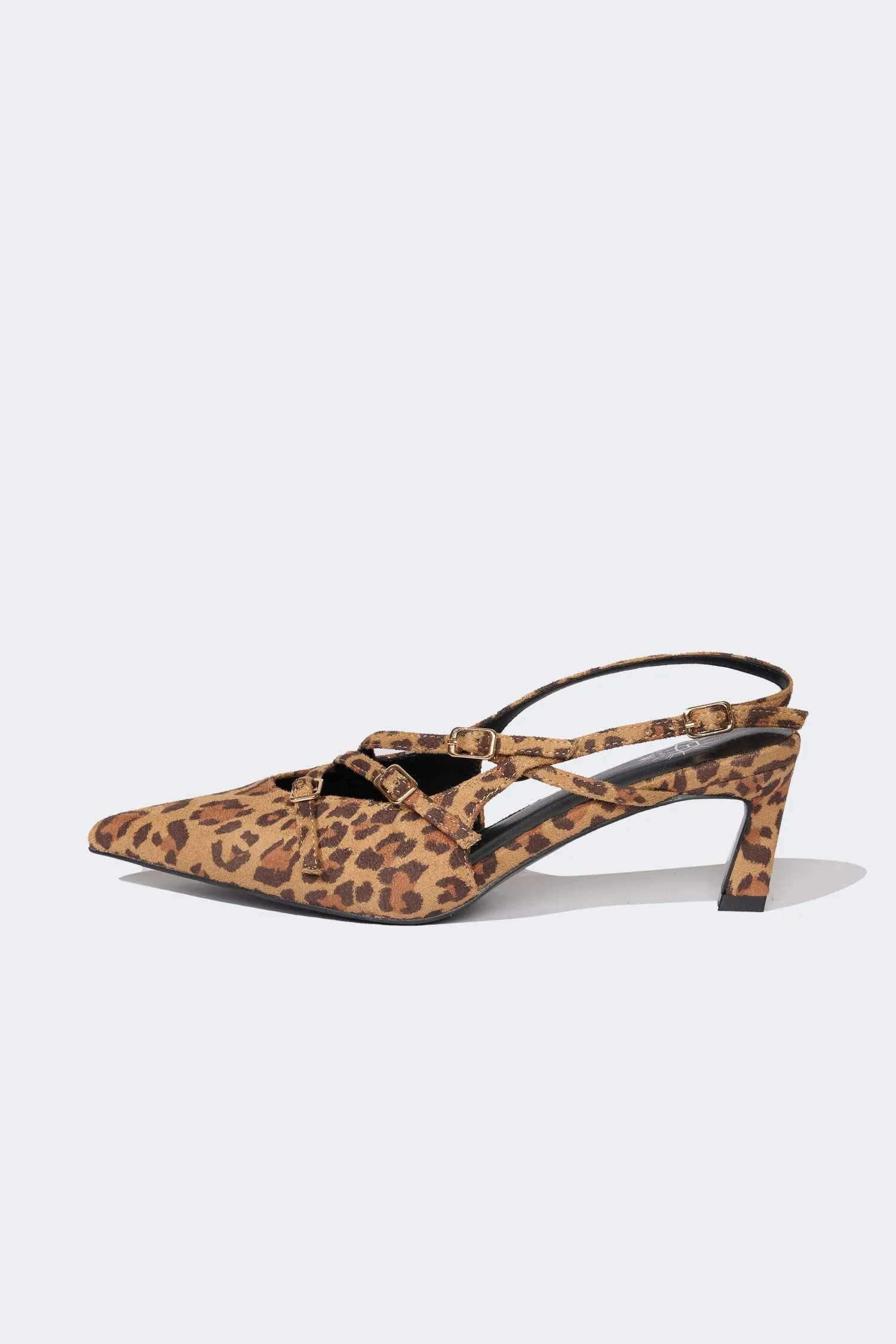 Woman Faux Leather Heeled Sandals