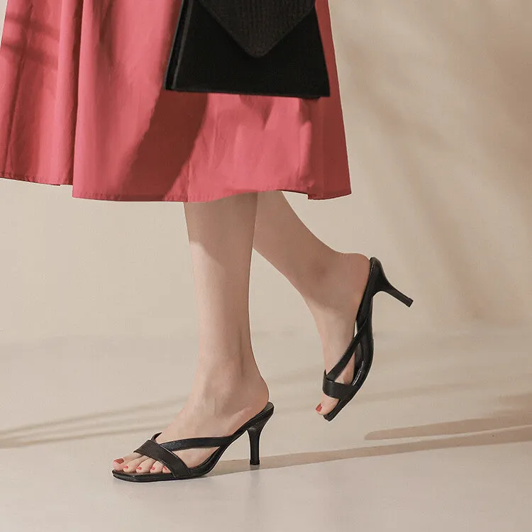 Women's Square Toe Stiletto High Heel Sandals