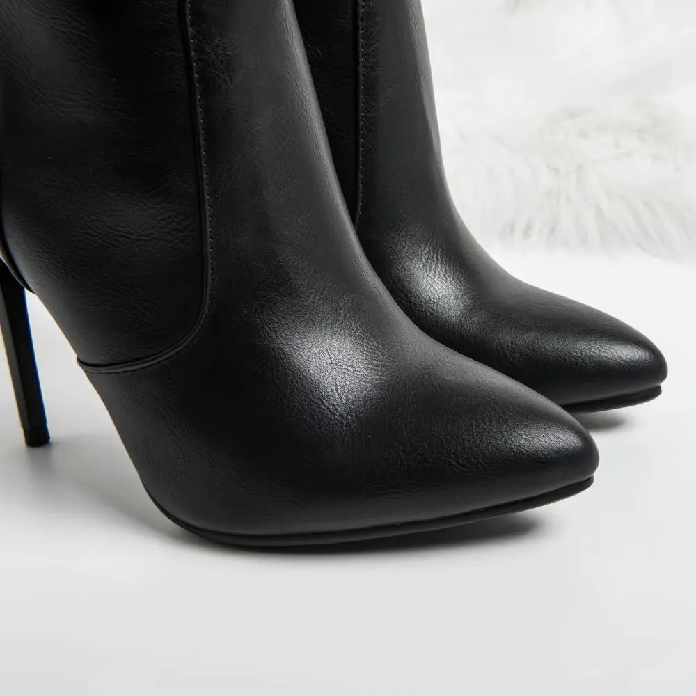 Womens Winter Boots Stiletto High Heels Pointed Toe Thigh High Boots Black Brown Knee High Shoes Fashion Autumn Winter Shoes