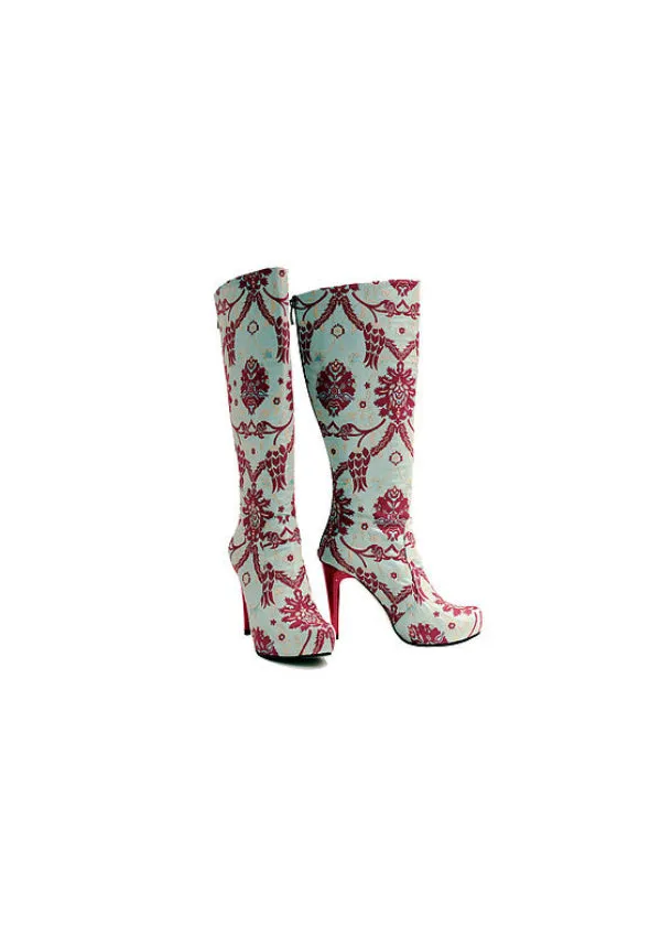 Zeyzani Ottoman Knee High Stiletto Boot  Final Sale
