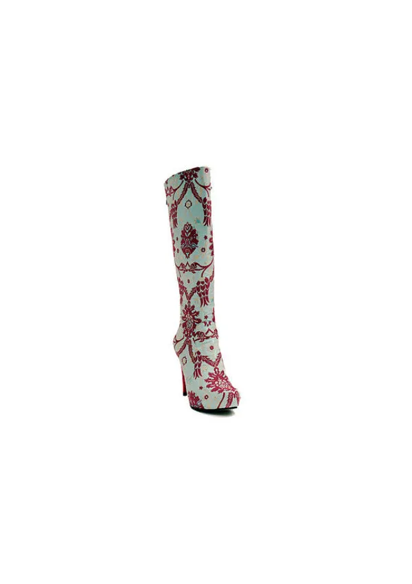 Zeyzani Ottoman Knee High Stiletto Boot  Final Sale